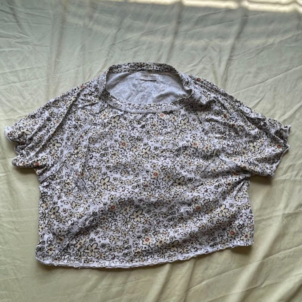 We The Free by Free People | Daisy Floral Boxy Tee | White | Size S | Used